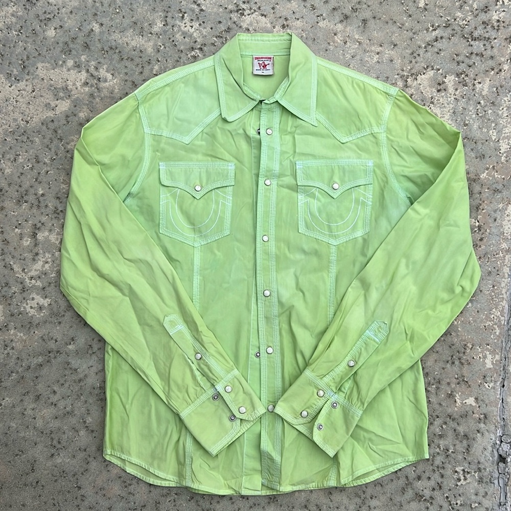 True Religion Men’s Green Button Up